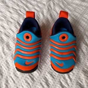 Nike Kids Slip-On Sneakers in Turquoise and Orange